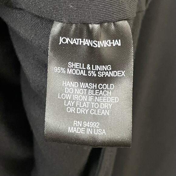 Jonathan Simkhai Bodysuit Womens Large Black Double Knit Long Sleeve Thong - Picture 9 of 10